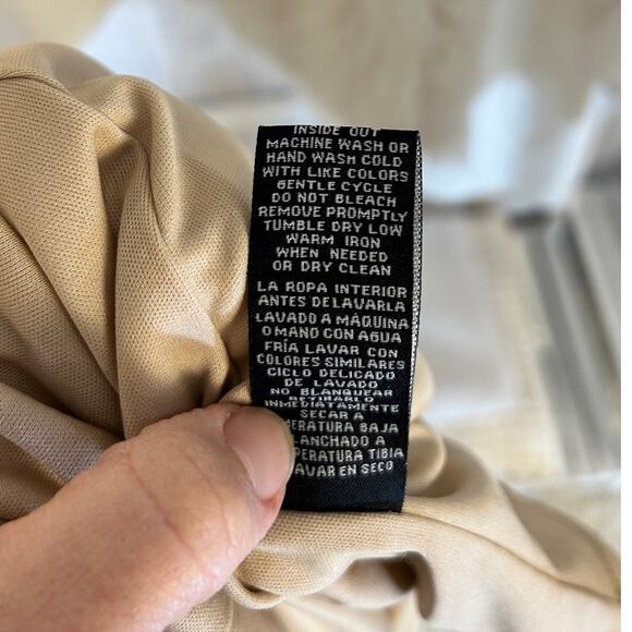 Sharagano Women's Size 10 Ivory Lace Nude Underlay Sleeveless Linen Shift Dress - Picture 8 of 9